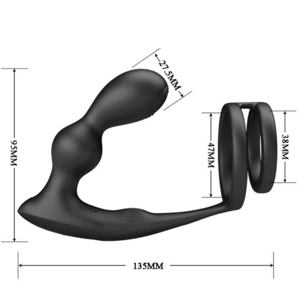 PRETTY LOVE - MARSHALL PENIS RING WITH VIBRATORY ANAL PLUG WITH REMOTE CONTROL 7
